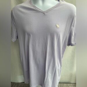 Abercrombie &Fitch Men's V-Neck Tee in Light Lavender - Classic Casual